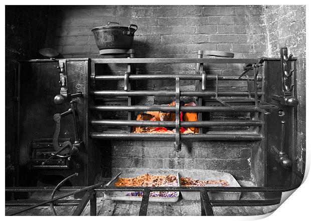 Victorian Cast Iron Cooking Range Print by Mike Gorton