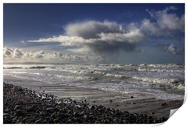 Great Waves at Sandymouth Cornwall Print by Mike Gorton