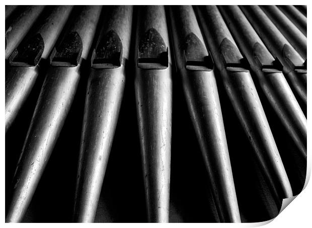 Church Organ Pipes Print by Mike Gorton