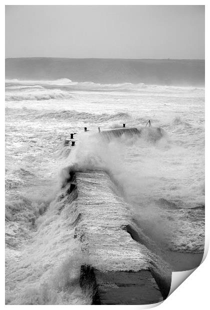 Sennen cove storm Print by frank martyn