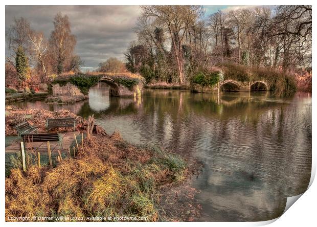 The Enchanting Ruins of Old Castle Bridge Print by Darren Wilkes