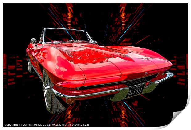 Iconic Americana 1964 Chevrolet Corvette Print by Darren Wilkes