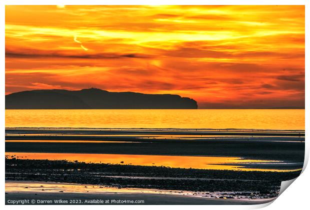 Tranquil Llandudno Sunset Print by Darren Wilkes