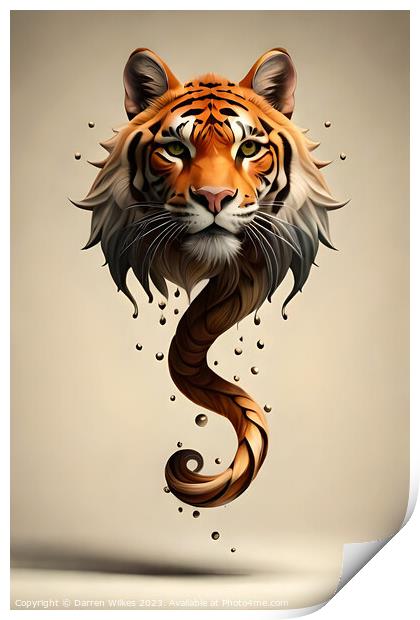 Twisted Tiger Impressionism Print by Darren Wilkes
