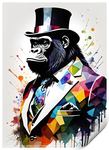 Dapper Gorilla Maestro Print by Darren Wilkes