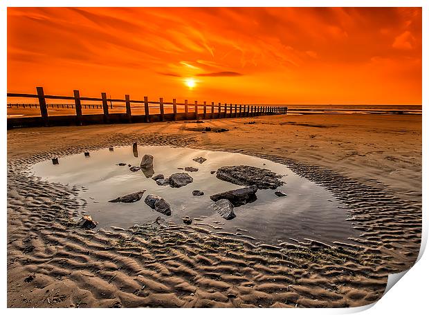 Splash Point Sunset Wales Print by Darren Wilkes
