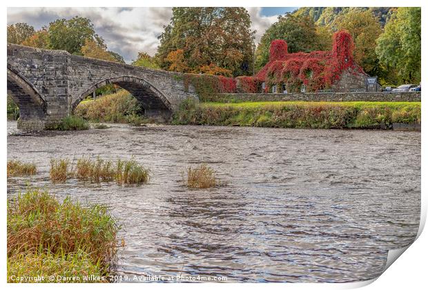 Tranquil Charm of Llanrwst Tearoom Print by Darren Wilkes