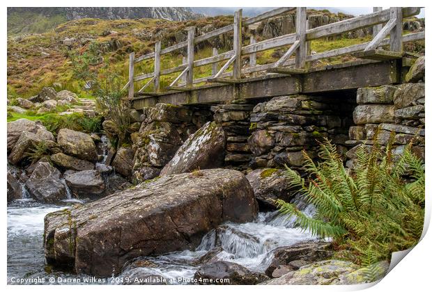  Cwm Idwal Bridge North Wales  Print by Darren Wilkes