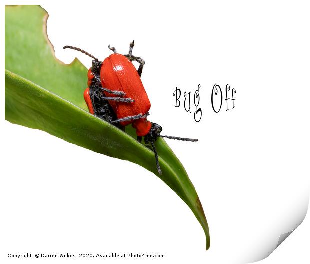 Bug off Print by Darren Wilkes