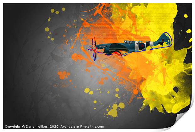   Supermarine Spitfire Modern Art Print by Darren Wilkes