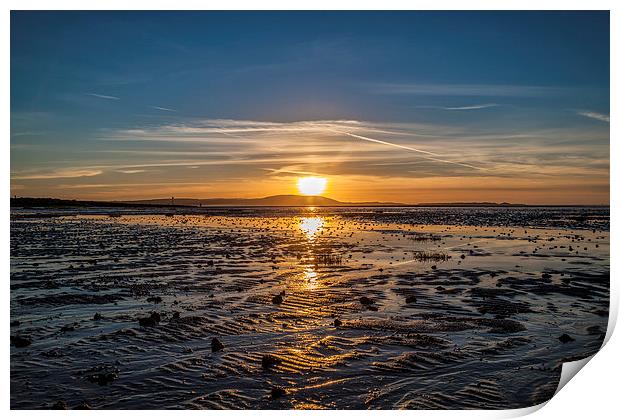 Machynys sunset Llanelli Print by tim jones