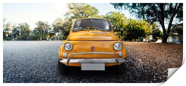  fiat 500 orange Print by Guido Parmiggiani