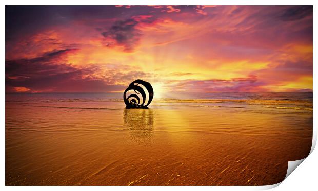 Mary's Shell at Cleveleys  beach Print by Guido Parmiggiani