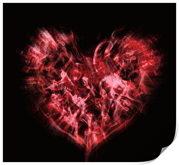 heart read of smoke  for Valentine's day   Print by Guido Parmiggiani