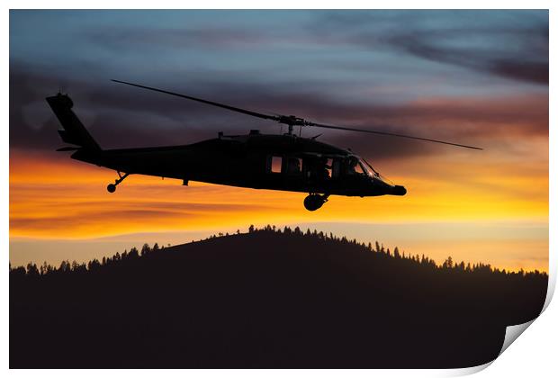 Sikorsky UH-60 Black Hawk Print by Guido Parmiggiani