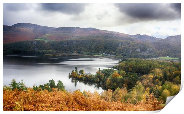 Catbell Terrace View across Derwentwaters Print by Ceri Jones