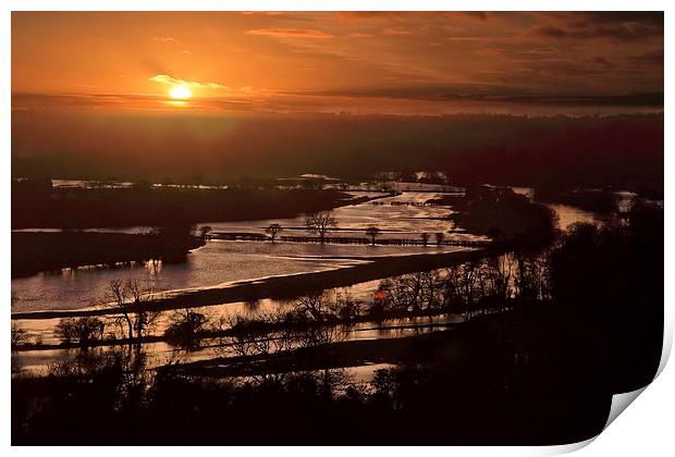 River Thames in Flood II Print by Ceri Jones