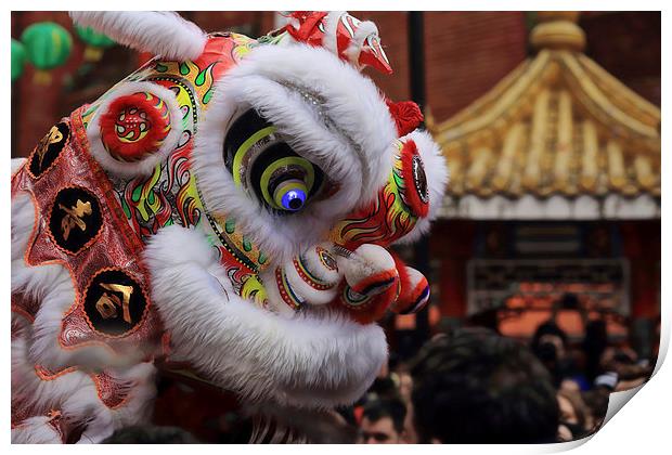  Chinese dancing Lion Print by Ceri Jones