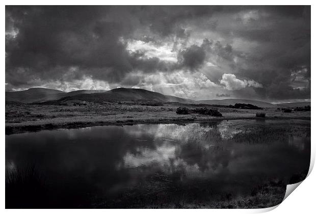 Storm clouds over Brecon Beacons Print by Ceri Jones