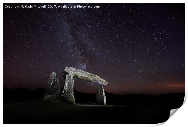 Milky Way over Pentre Ifan Print by Katie Mitchell