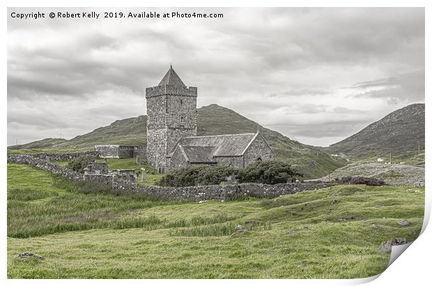 Rodel Church on the Isle of Harris Print by Robert Kelly