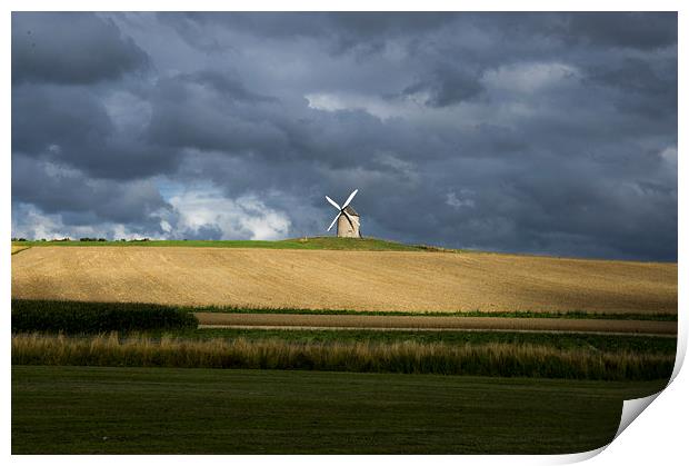 windmill on a stormy day Print by Eric Fouwels