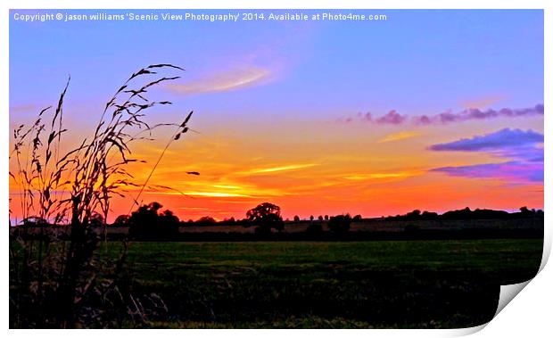 Country Sunset Print by Jason Williams