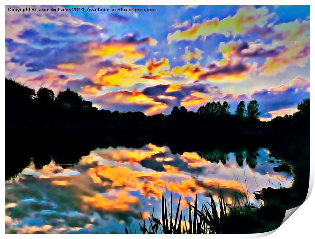 Sunset Lake  Print by Jason Williams