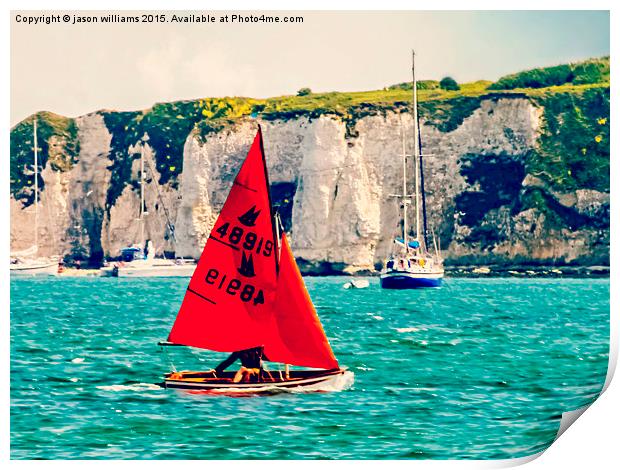  Little Red Sailboat. Print by Jason Williams