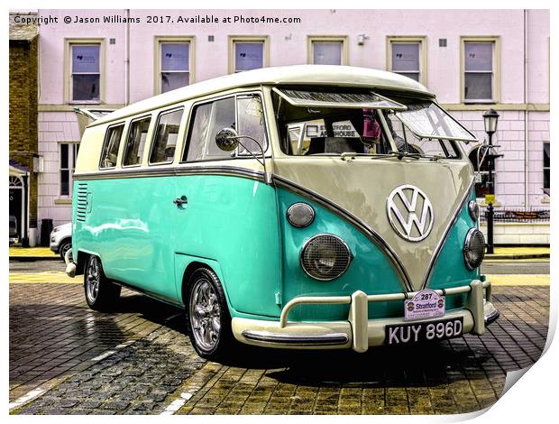 Split Screen VW Camper Print by Jason Williams