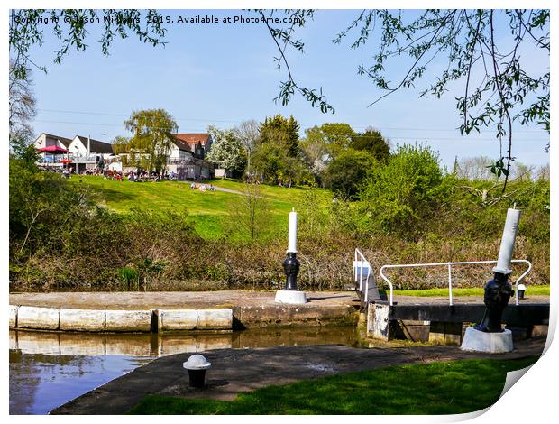 Canal lock Print by Jason Williams