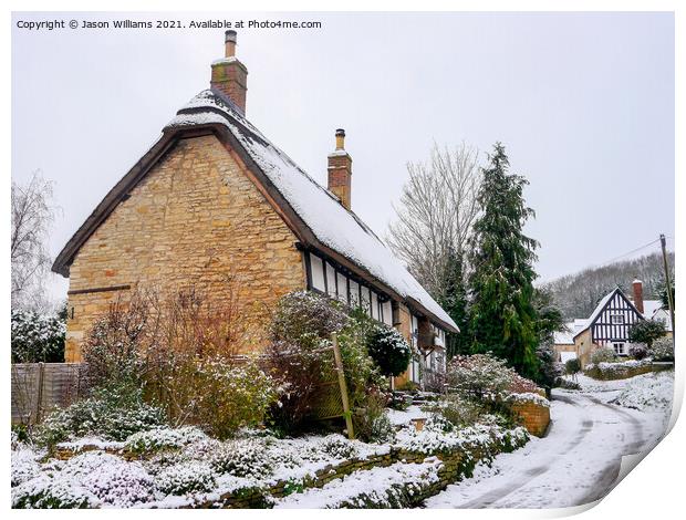 Village in Winter Print by Jason Williams