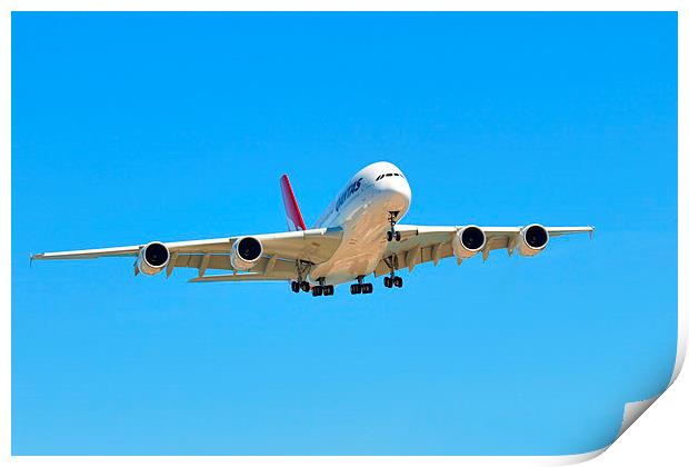 Airbus A380 Airliner Print by Geoffrey Higges