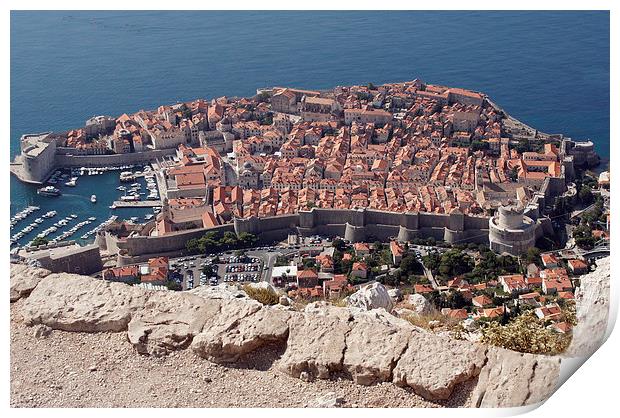 Dubrovnik Old Walled City, Croatia Print by Geoffrey Higges