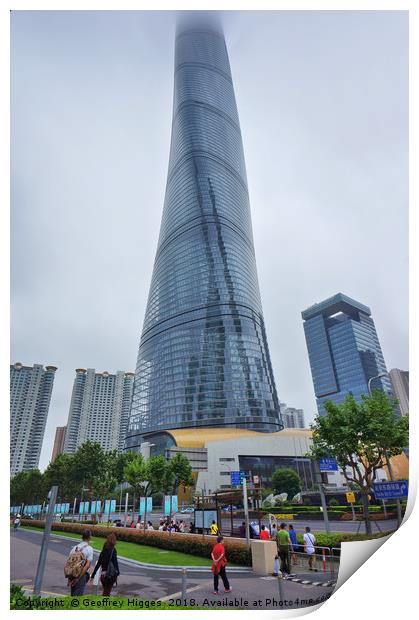 Shanghai Tower - Tallest Building in Shanghai Print by Geoffrey Higges