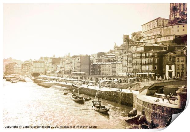 City view over Porto in Portugal Print by Sandra Broenimann