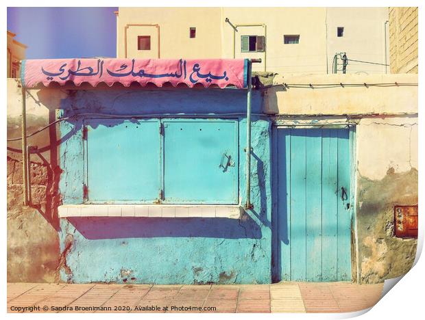 Shop front in Morocco Print by Sandra Broenimann