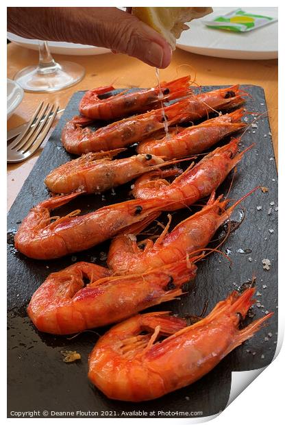 Succulent Mediterranean Shrimp aka Prawns and Gamb Print by Deanne Flouton