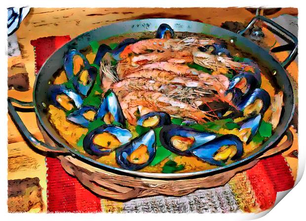 Seafood Symphony Paella Print by Deanne Flouton