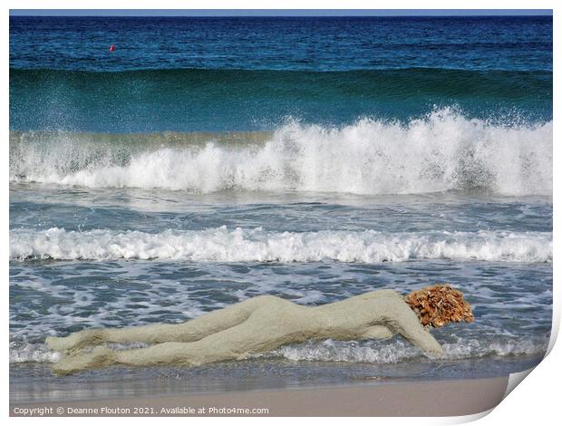 Surreal Beach Sculpture  Print by Deanne Flouton