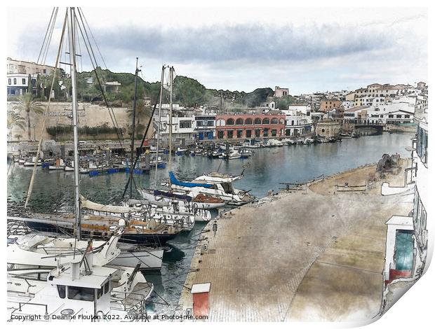  Docked Sailboats Ciutadella Menorca Print by Deanne Flouton