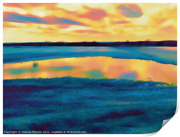 Seven Reflections Landscape Abstract  Print by Deanne Flouton