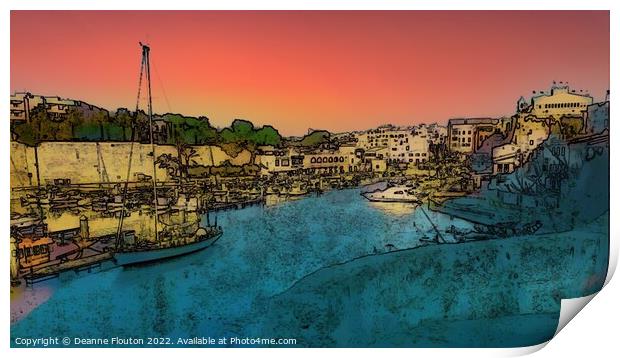 Serenading Colors of the Sea Ciudadela Menorca Print by Deanne Flouton
