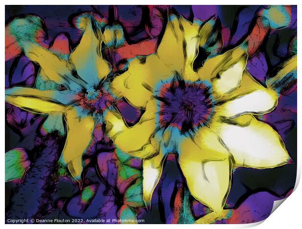  Fringed Clematis Blooming Print by Deanne Flouton