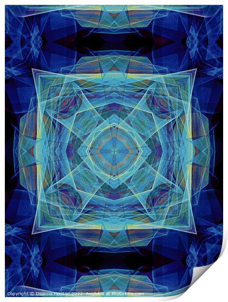 Blue Kaleidoscope Dream Print by Deanne Flouton