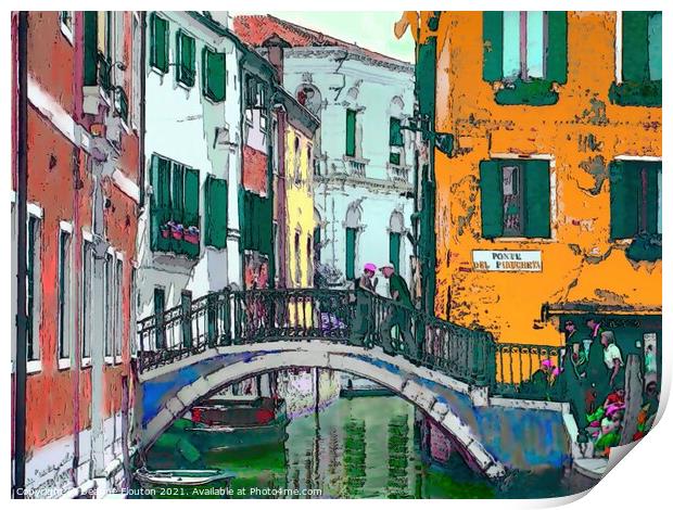 Enchanting Venice Canal Bridge Print by Deanne Flouton