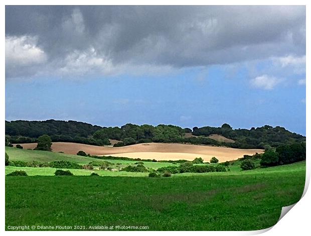 Rolling Hills of Menorca Print by Deanne Flouton