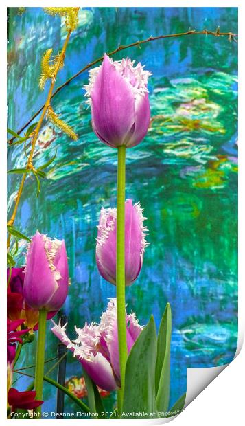 Monets Garden in Bloom Print by Deanne Flouton