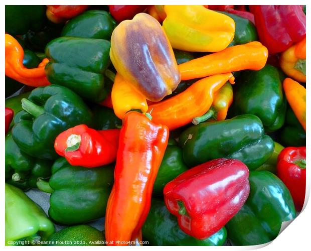 Rainbow of Peppers Print by Deanne Flouton