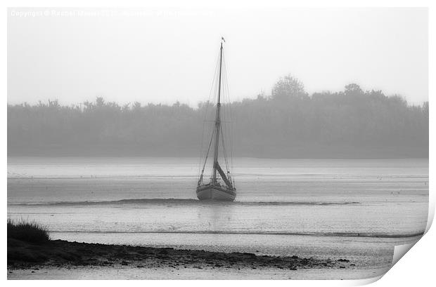  Lonely Sail Boat Print by Rachel Mower